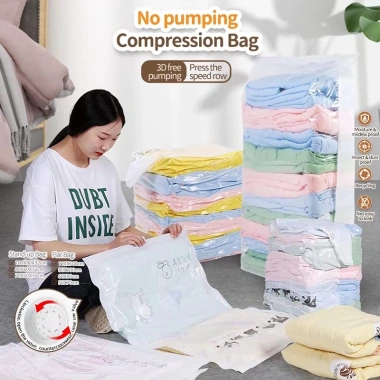Tiết kiệm không gian với Túi nén chân không ba chiều dày: Lưu trữ quần áo, giá 16.900₫ 4