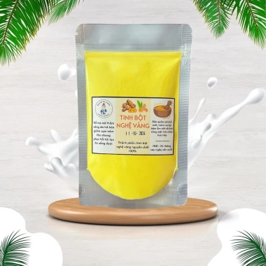 Tinh bột nghệ vàng nguyên chất - Dưỡng trắng mịn da, giảm mụn, mờ thâm sạm nám, ăn uống được, chỉ 28.400₫