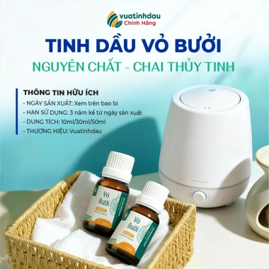 Tinh Dầu Bưởi Nguyên Chất VUATINHDAU 10ml-30ml-50ml - Xông Phòng, Thơm Xe, Giảm Say, Giá chỉ 77.000₫ (Giảm từ 96.250₫)
