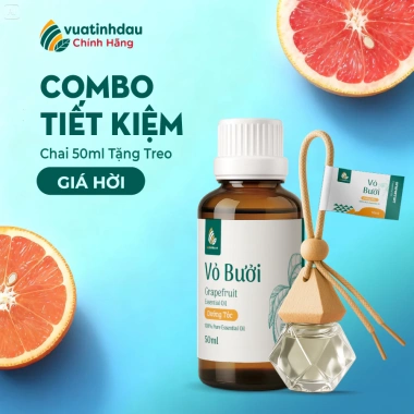 Tinh Dầu Bưởi Nguyên Chất VUATINHDAU 10ml-30ml-50ml - Xông Phòng, Thơm Xe, Giảm Say, Giá chỉ 77.000₫ (Giảm từ 96.250₫)