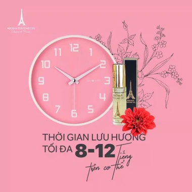 Tinh dầu nước hoa Aroma dạng lăn mini 12ml 18 mùi nam nữ, hương lưu lâu, chính hãng