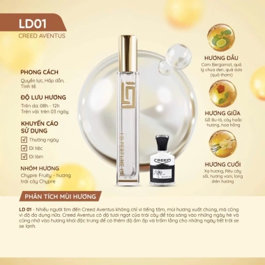 Tinh Dầu Nước Hoa LD PERFUME 12ml Nữ Tính Cuốn Hút, Hương Tươi Trẻ - 101.000đ