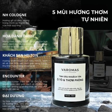 Tinh Dầu Ô Tô Cao Cấp VaromaS KT61 160ml - Khử Mùi, Chống Say Xe, Giá 159.000₫
