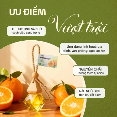 Tinh Dầu Organic Cam Ngọt 8ml - Khử mùi, thơm phòng, thơm ô tô, chống say xe