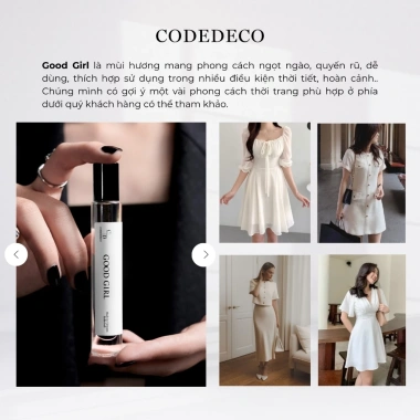 Tinh dầu thơm nữ CODEDECO Good Girl 10ml xịt - Ngọt ngào, nhẹ nhàng, quyến rũ, giá 184k