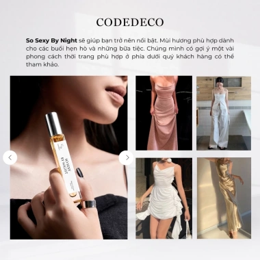 Tinh dầu thơm nữ CODEDECO So Sexy By Night 10ml xịt Gợi cảm ngọt ngào, chỉ 175k