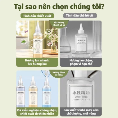 Tinh dầu thơm phòng 260ml - dung tích lớn tặng đầu vòi nhọn đa dạng mùi hương giá gốc 53.880đ chỉ 44.900đ