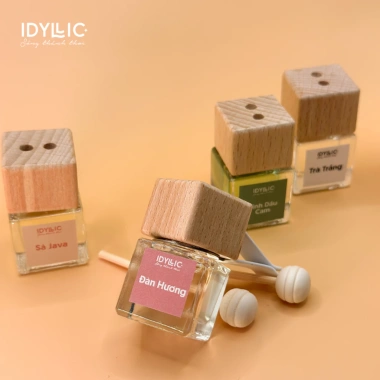 Tinh dầu treo xe Idyllic 15 mùi hương nguyên chất giảm say xe, thơm phòng, khử mùi tủ quần áo - Giá 59.000₫