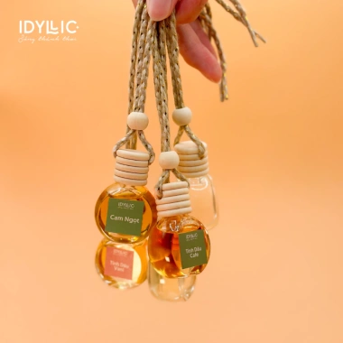Tinh dầu treo xe Idyllic 15 mùi hương nguyên chất giảm say xe, thơm phòng, khử mùi tủ quần áo - Giá 59.000₫