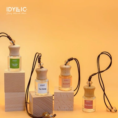 Tinh dầu treo xe Idyllic 15 mùi hương nguyên chất giảm say xe, thơm phòng, khử mùi tủ quần áo - Giá 59.000₫