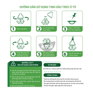 Tinh dầu treo xe ô tô Kobi 8ml - Khử mùi xe mới, chống say xe, thay thế nước hoa, giá ưu đãi 66.999đ 2