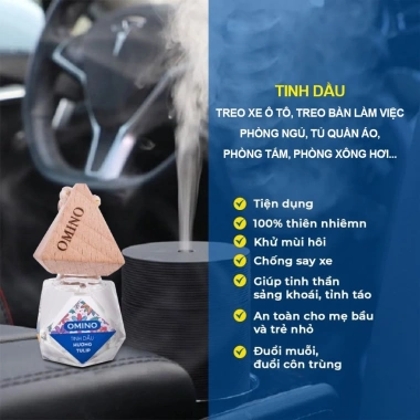 Tinh dầu treo xe ô tô Omino khử mùi, chống say xe hiệu quả - chỉ 38.000₫ 2