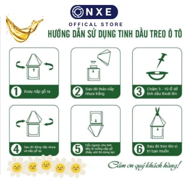 Tinh dầu treo xe ô tô Onxe mùi cafe trầm chanh sả 10ml - Khử mùi, thư giãn 5