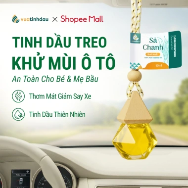 Tinh Dầu Treo Xe Ô Tô VUATINHDAU 10ml - Khử Mùi, Giảm Say, Hương Thơm Tự Nhiên, 65.000 VND
