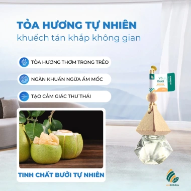 Tinh Dầu Treo Xe Ô Tô VUATINHDAU 10ml - Khử Mùi, Giảm Say, Hương Thơm Tự Nhiên, 65.000 VND