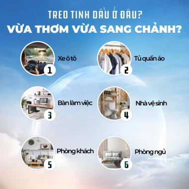 Tinh Dầu Treo Xe Ô Tô VUATINHDAU 10ml - Khử Mùi, Giảm Say, Hương Thơm Tự Nhiên, 65.000 VND