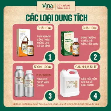 Tinh Dầu Vỏ Quýt Chống Say Xe 10ml-50ml Khử Mùi Thơm Phòng Tự Nhiên VINA TƯƠI SHOP 3