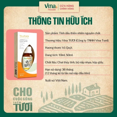 Tinh Dầu Vỏ Quýt Chống Say Xe 10ml-50ml Khử Mùi Thơm Phòng Tự Nhiên VINA TƯƠI SHOP 5