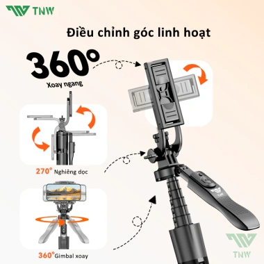 TNW L16pro Gậy chụp ảnh 3 chân 1.8m Bluetooth, đèn LED, chống rung - 297.000₫ 6