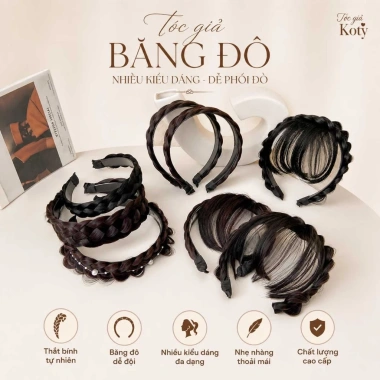 Tóc giả băng đô thắt bính Koty Beauty - Bờm tết 1-5cm cho nữ, giá chỉ 17.000 VND 2