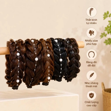 Tóc giả băng đô thắt bính Koty Beauty - Bờm tết 1-5cm cho nữ, giá chỉ 17.000 VND 3