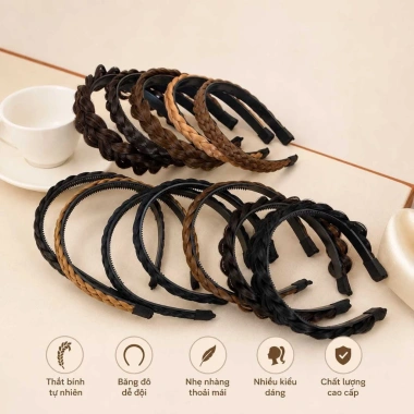 Tóc giả băng đô thắt bính Koty Beauty - Bờm tết 1-5cm cho nữ, giá chỉ 17.000 VND 5