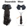 Tóc giả đuôi ngựa dài 40cm sóng xoăn, nơ và kẹp nữ - Giá chỉ 71.000đ 6