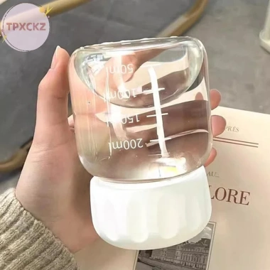 Tpxckz Cốc Thủy Tinh Borosilicate 200ml Cao Trong Suốt, Có Cân, Hộp Du Lịch, Quà Tặng VN 4
