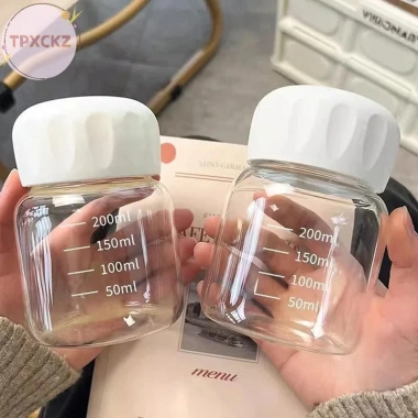 Tpxckz Cốc Thủy Tinh Borosilicate 200ml Cao Trong Suốt, Có Cân, Hộp Du Lịch, Quà Tặng VN 9