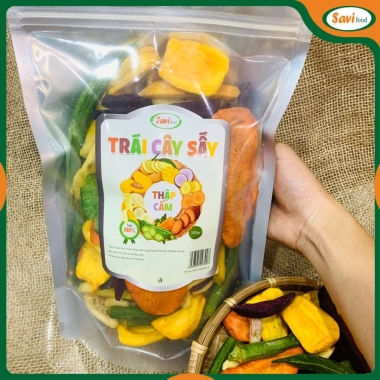 Trái cây thập cẩm sấy 500g Nguyên miếng Giòn rụm SaviFood Giá chỉ 55.000 VND 9