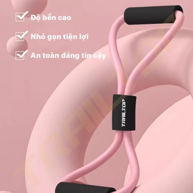 Trailtop Dây kháng lực + Dây kéo cao su 8mm + Thảm yoga - Giảm mỡ bụng, tay, vai, lưng COD 8