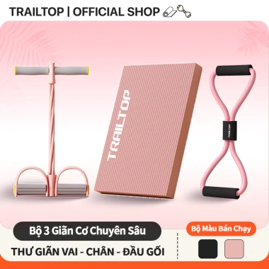 Trailtop Dây kháng lực + Dây kéo cao su 8mm + Thảm yoga - Giảm mỡ bụng, tay, vai, lưng COD 10