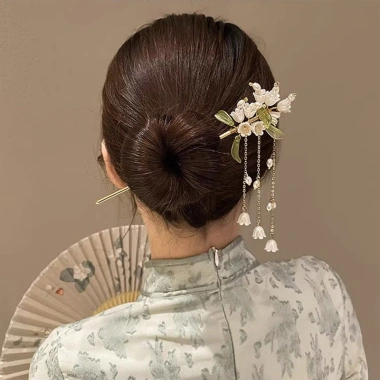 Trâm Cài Tóc Nữ Vintage Hoa Tua Rua Sang Trọng - Giá chỉ 8.750₫