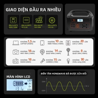 Trạm sạc dự phòng 220V 150W đa năng, dung lượng lớn, phù hợp cắm trại, dã ngoại - Giá ưu đãi 1,390,000 VNĐ 4