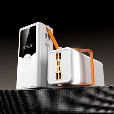 Trạm sạc dự phòng 80.000mAh nhanh kèm 4 dây, đèn LED và màn LED - PKMALL 2
