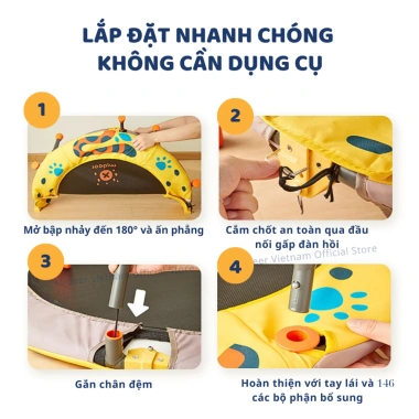 Trampoline gấp gọn Mideer Kids cho bé - Nhún nhà an toàn, dễ lắp, giá 1.989.000 VND