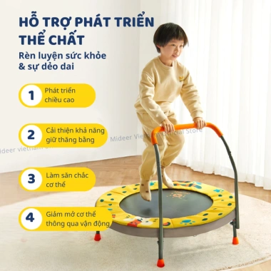Trampoline gấp gọn Mideer Kids cho bé - Nhún nhà an toàn, dễ lắp, giá 1.989.000 VND