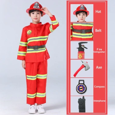 Trang phục lính cứu hỏa cho trẻ em - Xe cứu hỏa, dành cho bé trai, bé gái, đồng phục 2