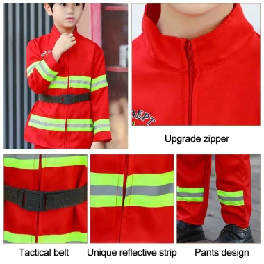 Trang phục lính cứu hỏa cho trẻ em - Xe cứu hỏa, dành cho bé trai, bé gái, đồng phục 7