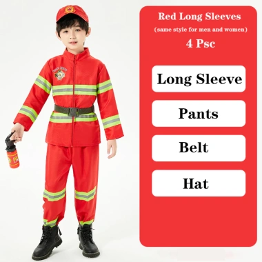 Trang phục lính cứu hỏa cho trẻ em - Xe cứu hỏa, dành cho bé trai, bé gái, đồng phục 10