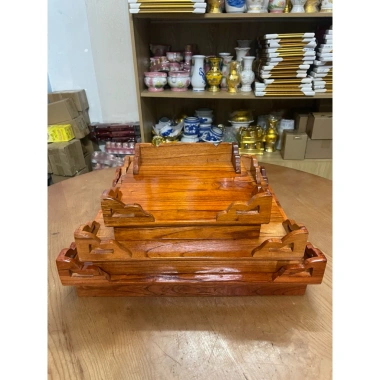 Trang Thờ Treo Tường Gỗ Xoan Đào - Thờ Phật, Thờ Ông Bà Táo, Sơm PU Cao Cấp, Gỗ Dày Dặn - 362.600 VND