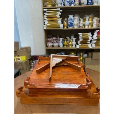 Trang Thờ Treo Tường Gỗ Xoan Đào - Thờ Phật, Thờ Ông Bà Táo, Sơm PU Cao Cấp, Gỗ Dày Dặn - 362.600 VND
