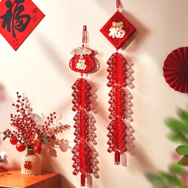 Trang Trí Năm Mới 2.026 Năm Ngựa – Mặt Dây, Chuyền Pháo, Fu Nhân Vật, Bầu Không Khí – Giá 99.733đ