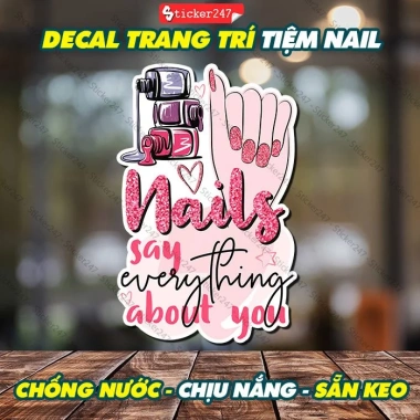 Tranh Dán NAIL SAY Tiệm Nail - Ảnh Nails Chống Nước, Cắt Sẵn, Keo Dán Sẵn 18.375₫
