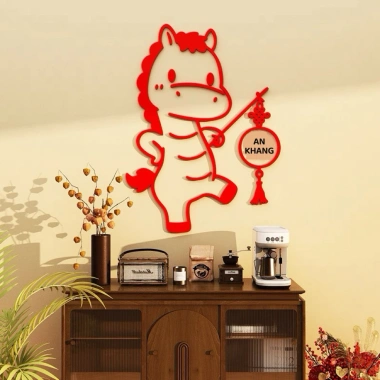 Tranh dán tường mica dán nổi Set 2 ngựa Trang trí cửa, quán, phòng khách Năm Ngọ 105.050₫ 6