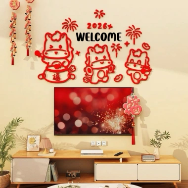 Tranh dán tường mica dán nổi Set 2 ngựa Trang trí cửa, quán, phòng khách Năm Ngọ 105.050₫ 9