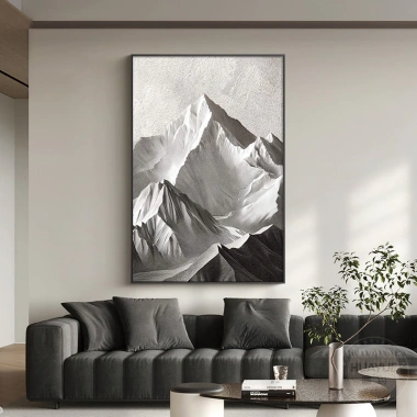 Tranh Dãy Núi Hùng Vĩ Màu Trắng Be Nâu Treo Tường Nghệ Thuật Decor Phòng Khách Hiện Đại Sang Trọng 72k 3