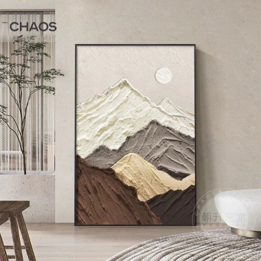 Tranh Dãy Núi Hùng Vĩ Màu Trắng Be Nâu Treo Tường Nghệ Thuật Decor Phòng Khách Hiện Đại Sang Trọng 72k 7