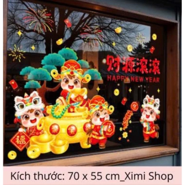 Tranh Decal Tết 2.026 Tĩnh Điện Dán Cửa Kính - Chú Ngựa Ngộ Nghĩnh - Ximi Shop 39.650 VND