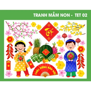 Tranh decan Tết Nguyên Đán cho mầm non, tiểu học - Giá ưu đãi 54.000đ 2